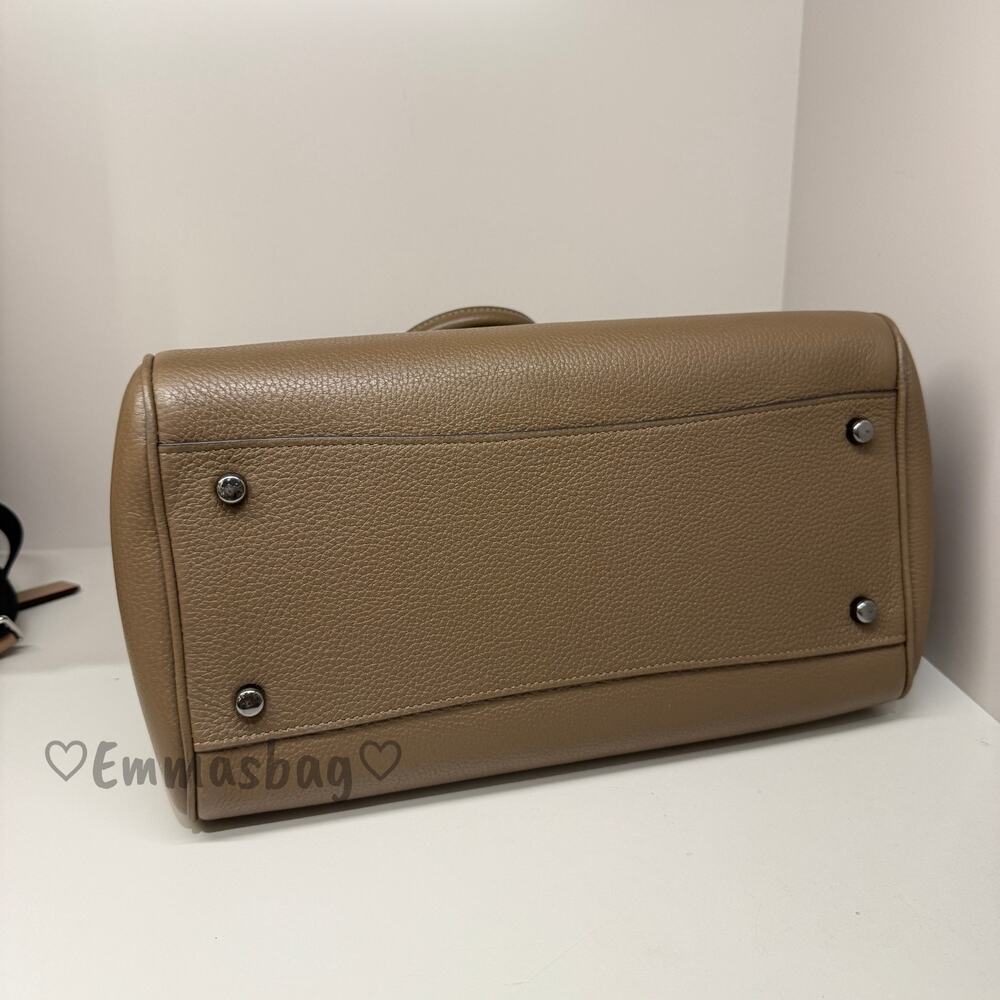 Coach Rowan Large Satchel Bag CV960 pebbled leather/Gunmetal/Dark Stone - Picture 5 of 8